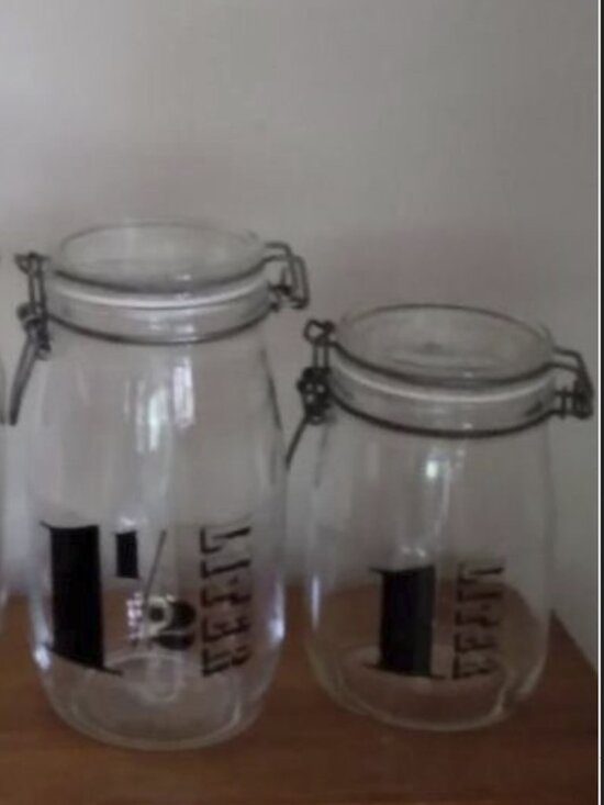 Triomphe France Glass Jar Canisters Set of 2 Pick Your Size  Triomphe Glass Canister Set 0f 4